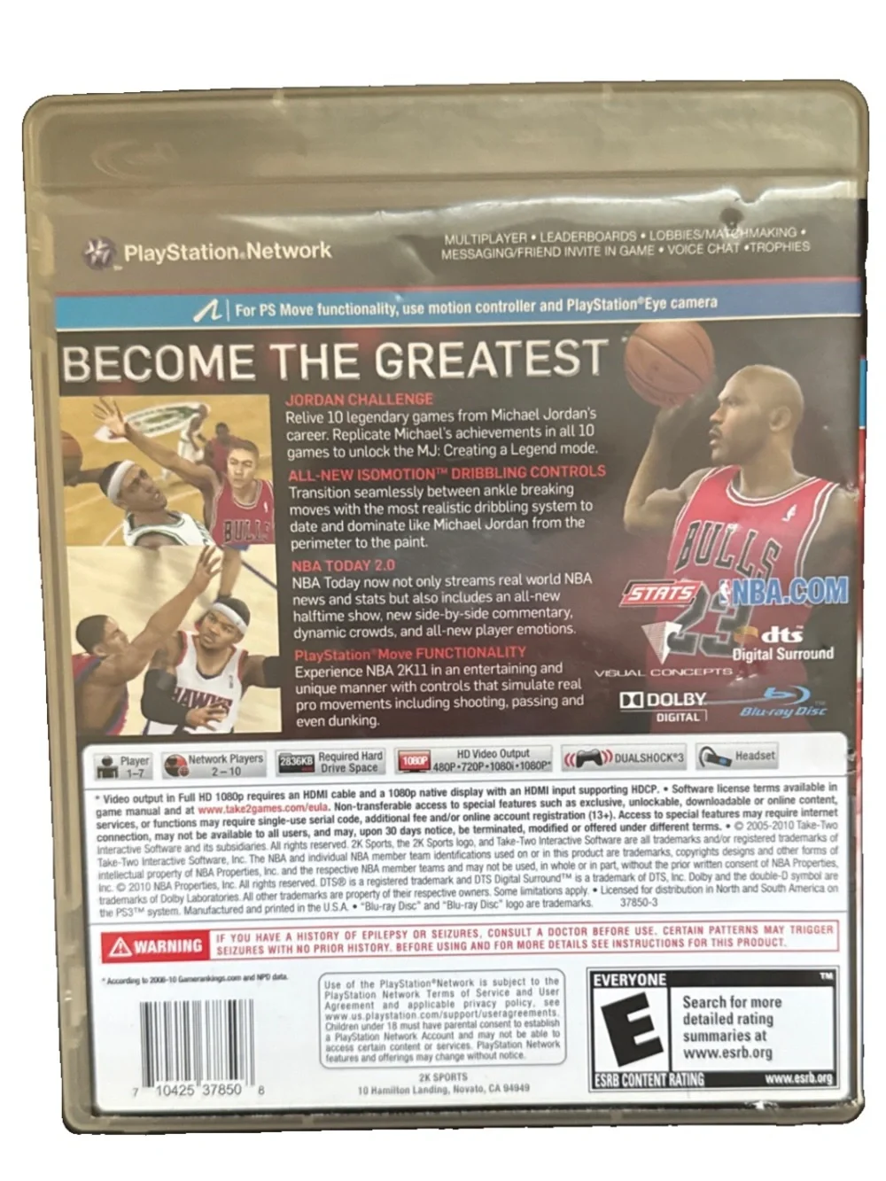 NBA 2K 11 PS3 Sony PlayStation 3 2010 Complete Game with Manual